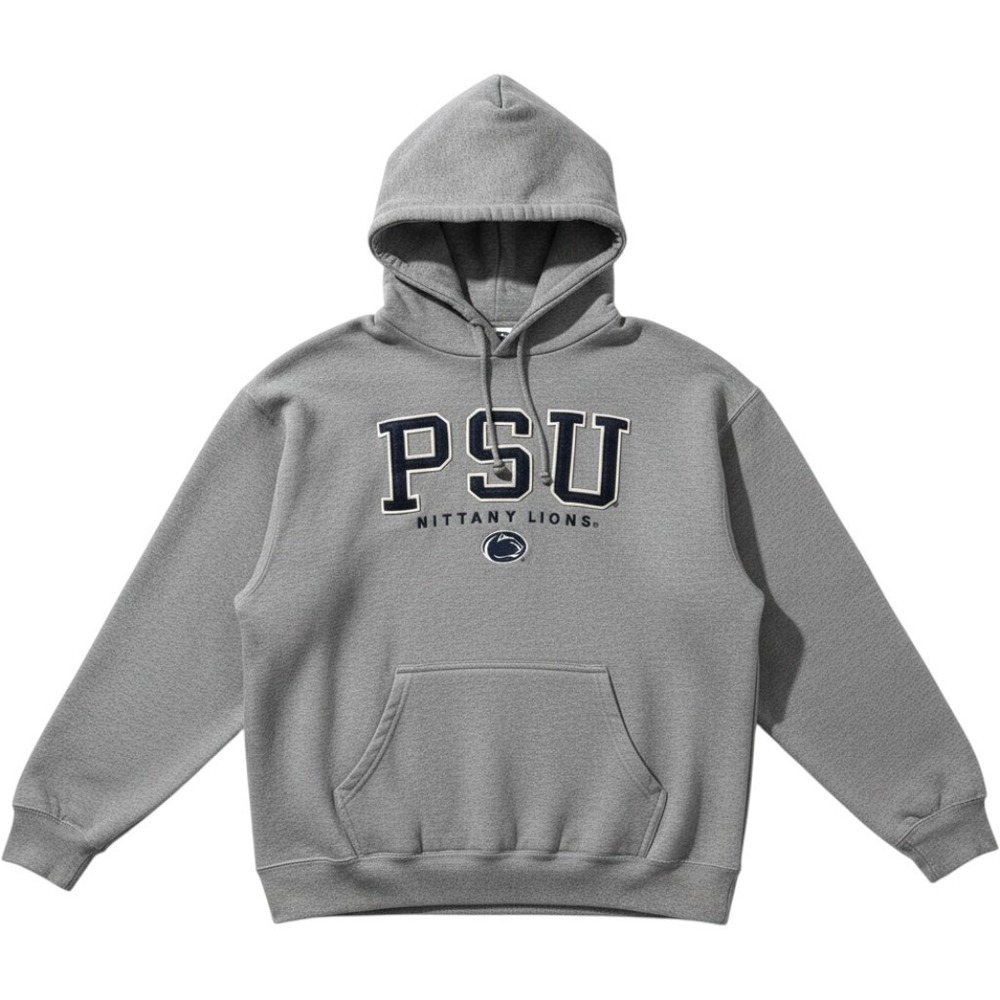 Penn State PSU Hoodie Sweatshirt Gray XL Nittany Lions Logos - Medium